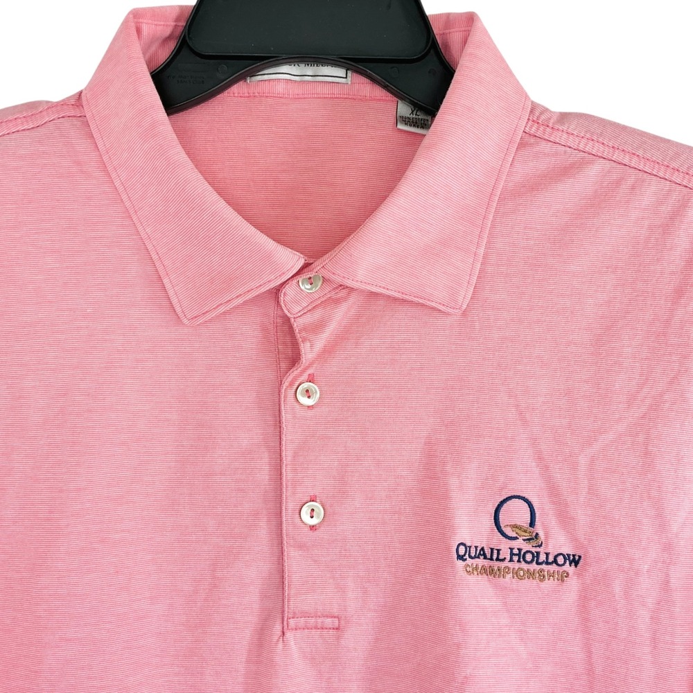 Peter Millar Men's XL Pink Polo Quail Hollow Championship Golf Shirt Cotton